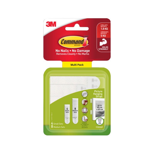 3M Command Small & Medium Picture Hanging Strips Value Pack | 12 pack