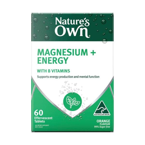 Nature's Own Magnesium + Energy Effervescent with B Vitamins & Caffeine | 60 pack