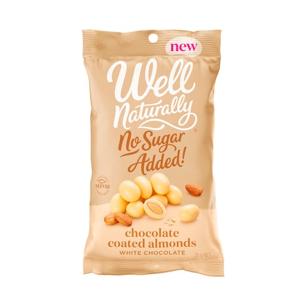 Well Naturally No Sugar Added White Chocolate Almonds | 70g