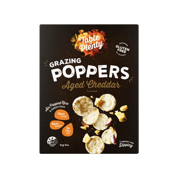 Table Of Plenty Grazing Poppers Crackers Cheddar Cheese | 60g