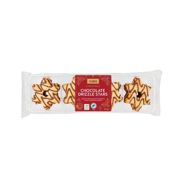 Coles Festive Chocolate Drizzle Stars | 175g