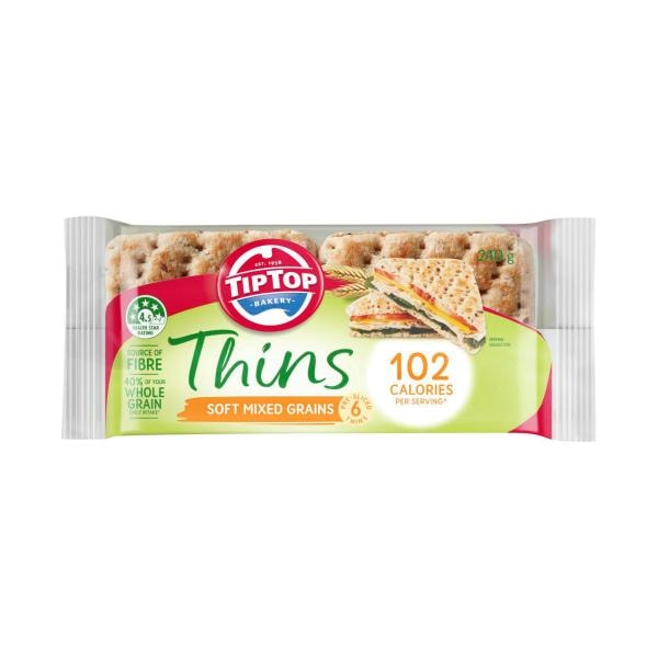 Tip Top Thins Mixed Grains 6 Pack | 240g