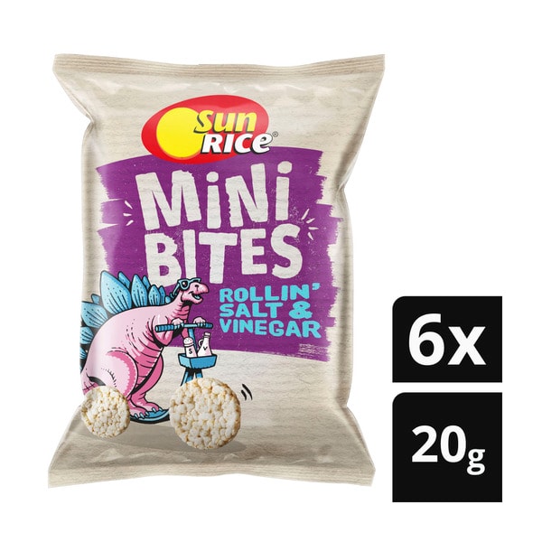 Sunrice Mini Bites Rollin Salt & Vinegar 6 Pack | 120g