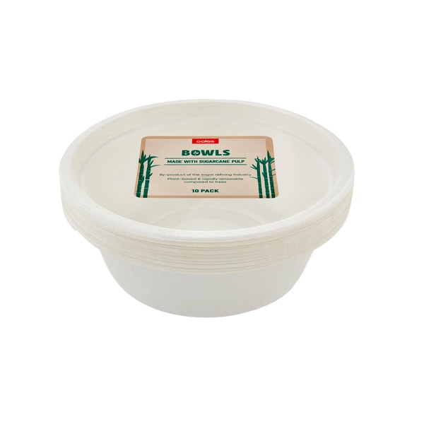 Coles Sugarcane Bowls | 10 pack