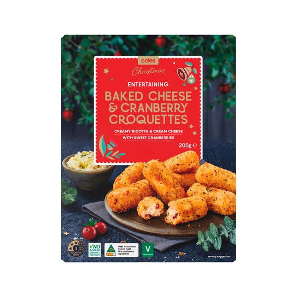 Coles Baked Cheese & Cranberry Croquettes | 200g