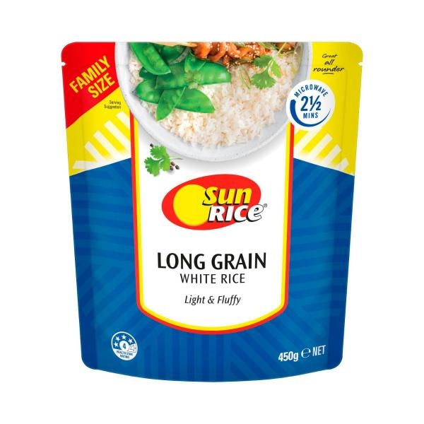 Sunrice Family Size Microwavable White Rice | 450g