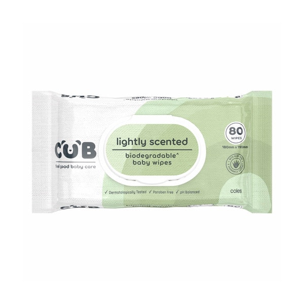 Cub Biodegradable Lightly Scented Baby Wipes | 80 pack