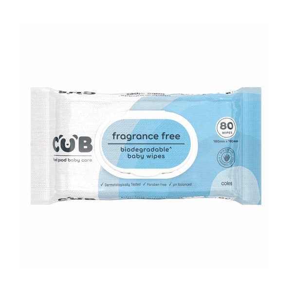 Cub Biodegradable Frag Free Baby Wipes | 80 pack