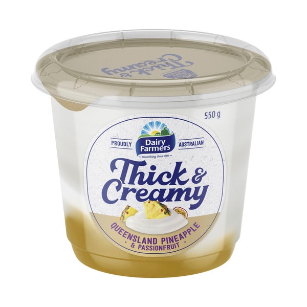 Dairy Farmers Thick & Creamy Yoghurt Pineapple & Bundaberg Passionfruit | 550g