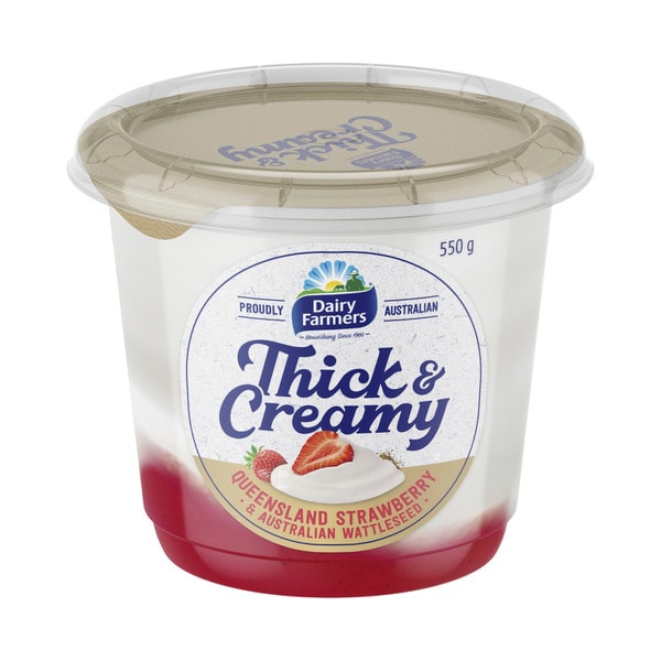 Dairy Farmers Thick & Creamy Yoghurt Strawberry & Wattleseed | 550g