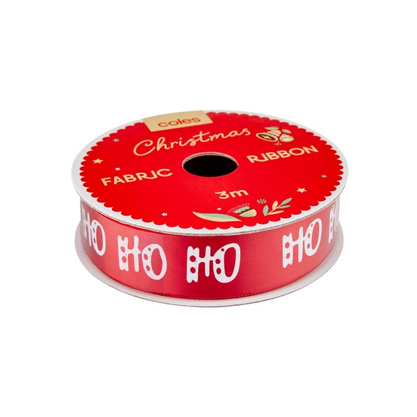 Coles Christmas Fabric Ribbon 3M | 1 each
