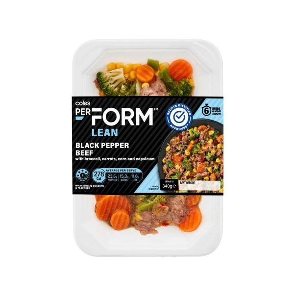 Coles Perform Lean Black Pepper Beef | 330g