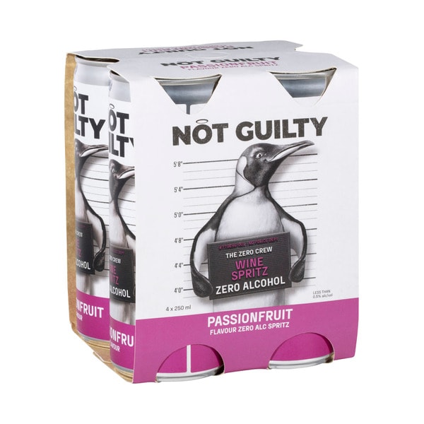 Not Guilty Non Alcoholic Passionfruit Spritz Wine 4x250mL | 4 pack