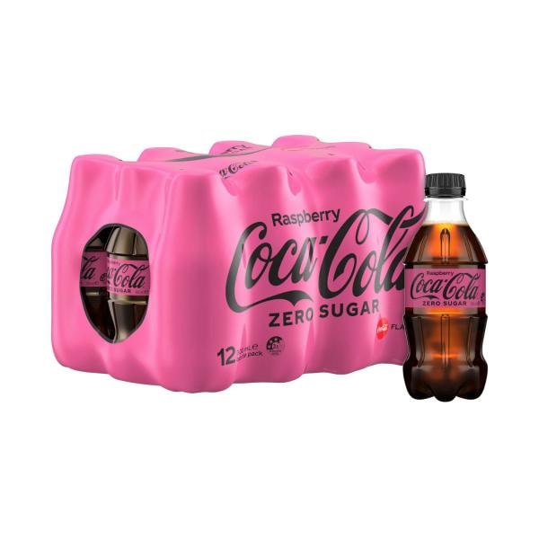 Coca-Cola Zero Sugar Raspberry Flavoured Soft Drink 12X300mL | 12 pack
