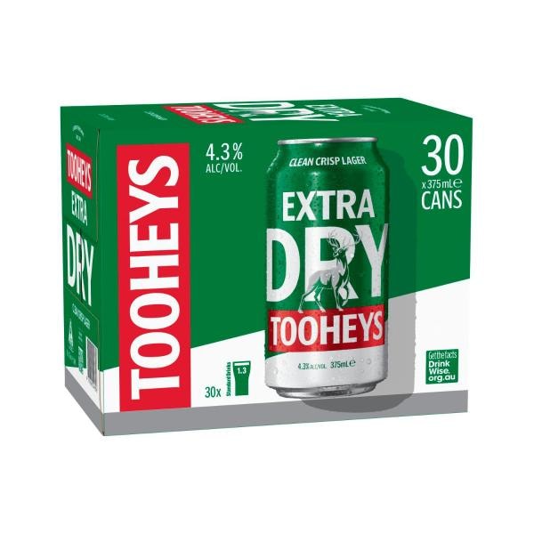 Tooheys Extra Dry Block Can 375mL | 30 Pack
