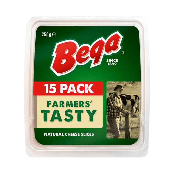 Bega Tasty Natural Cheese Slices 15 pack | 250g