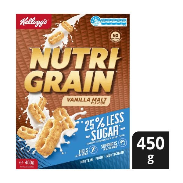 Kellogg's Nutri Grain Vanilla Malt 25% Less Sugar 450g | 450g