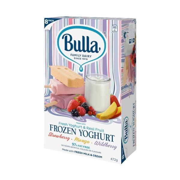 Bulla Frozen Multi Flavoured Yoghurt Sticks 8 pack | 472g