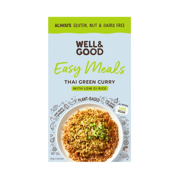Well & Good Easy Meal Thai Green Curry With Low Gi Rice | 120g