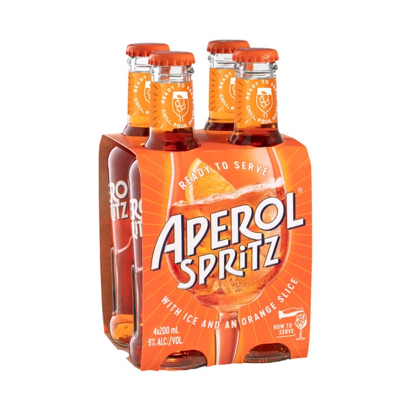 Aperol Spritz Bottle 200mL | 4 Pack