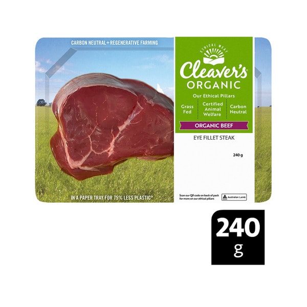 Cleavers Organic Eye Fillet Steak | 240g