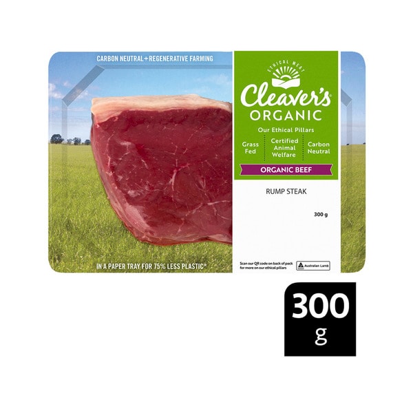 Cleavers Organic Beef Rump Steak | 300g
