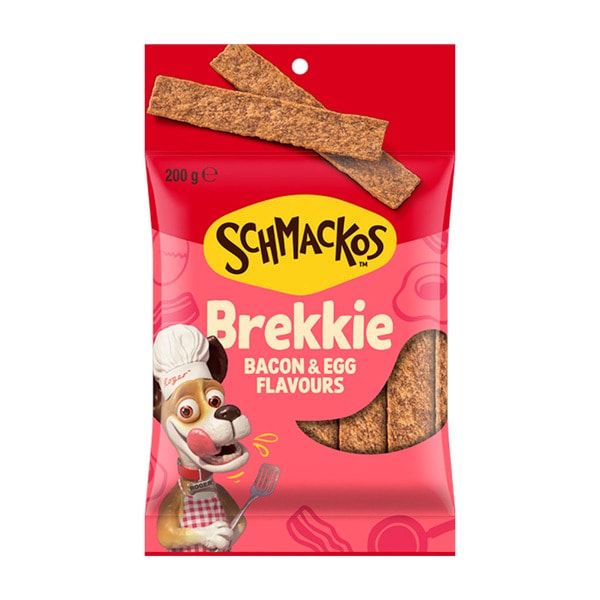 Schmackos Dog Treats Brekkie Bacon & Egg Flavour Strapz | 200g