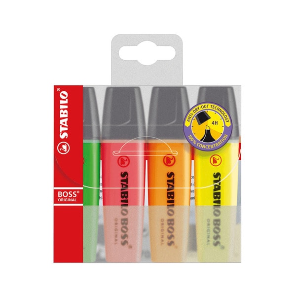 Stabilo Boss Highlighter Assorted Fluoro | 4 pack