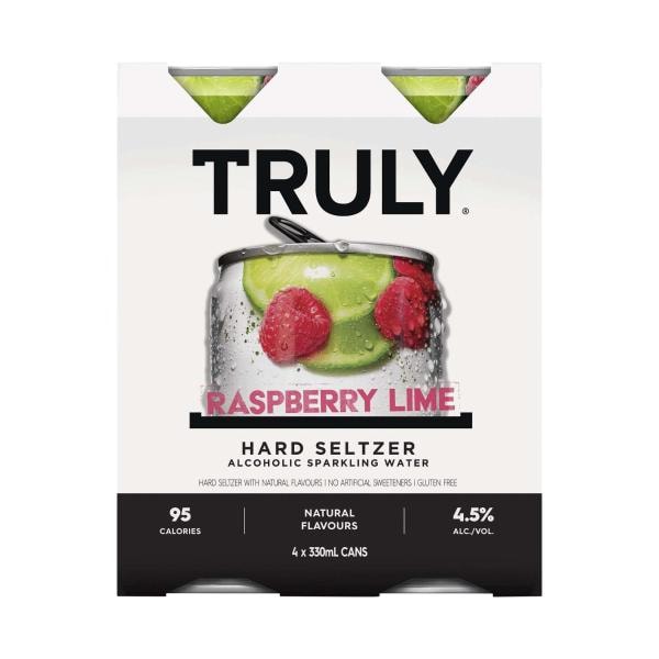 Truly Hard Seltzer Raspberry & Lime Can 330mL | 4 Pack