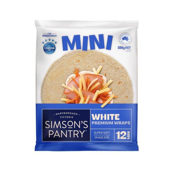 Simson's Pantry Nap Mini Wraps Value Pack 12 Pack | 336g