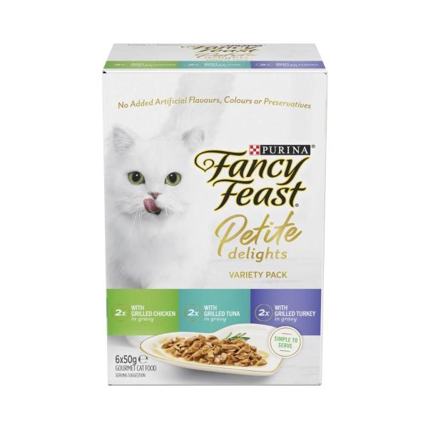 Fancy Feast Petite Delights With Grilled Chicken Tuna & Turkey Cat Food 6X50Gram | 6 pack