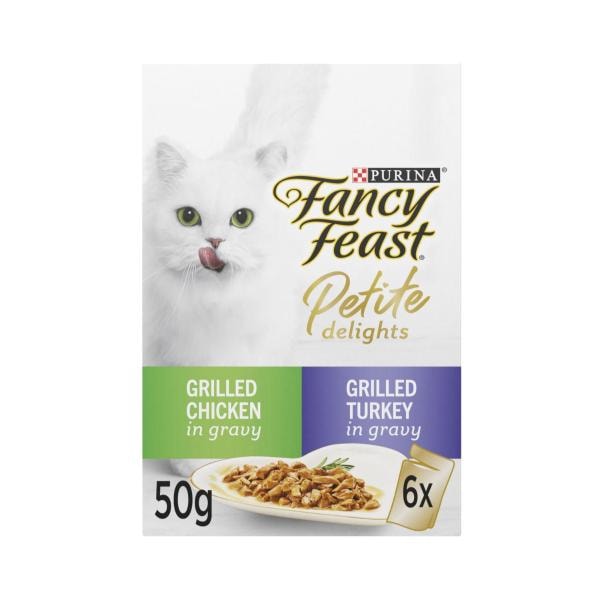 Fancy Feast Petite Delights With Grilled Chicken & Turkey Cat Food 6X50Gram | 6 pack
