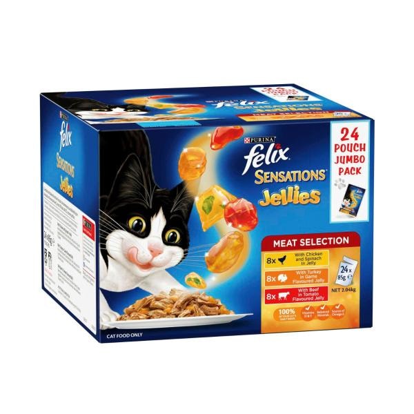 Felix Cat Food Sensations Jelly Meaty 24X85g | 24 pack