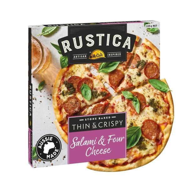 McCain Rustica Thin & Crispy Salami & Four Cheese Pizza | 335g