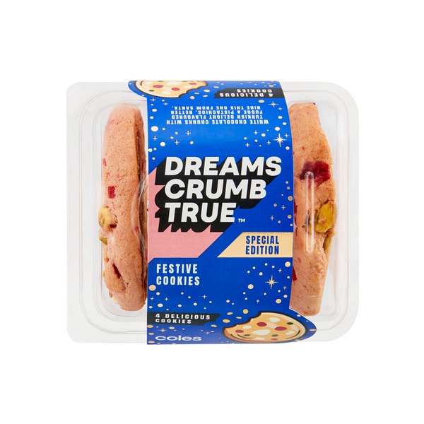 Coles Festive Dreams Crumb True Cookie | 4 pack