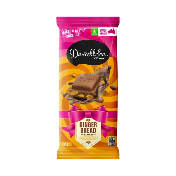 Darrell Lea Gingerbread Milk Chocolate Block | 160g