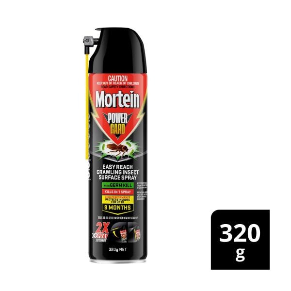 Mortein Powergard Crawling Insect Killer Easy Reach With Germ Kill | 320g