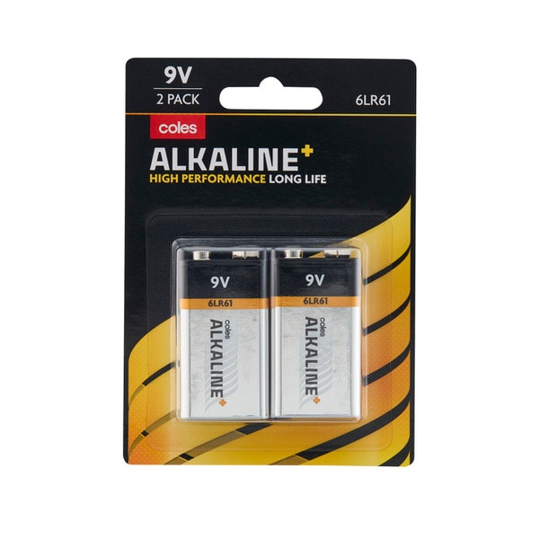 Coles Super Alkaline Battery 9V | 2 pack
