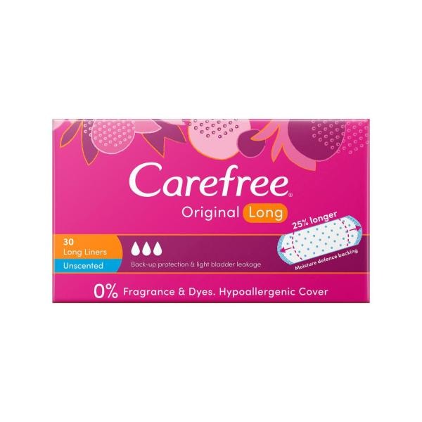 Carefree Original Long Unscented Liners | 30 pack
