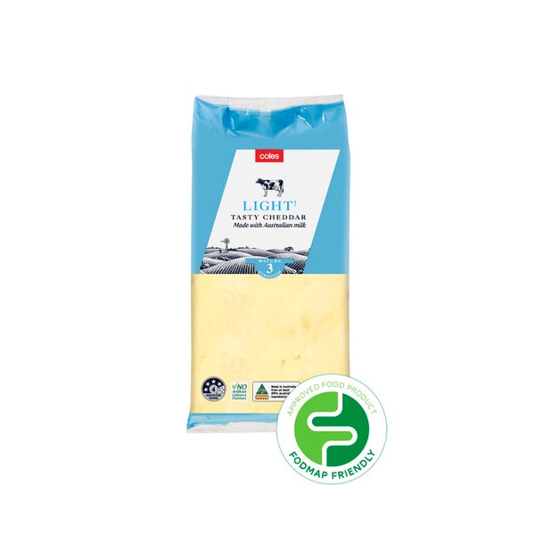 Coles Dairy Tasty Light Cheese Block | 1kg
