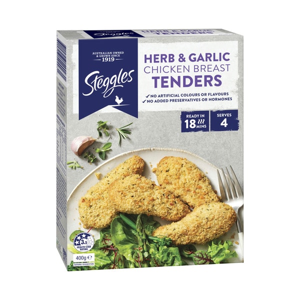 Steggles Herb & Garlic Chicken Breast Tenders | 400g