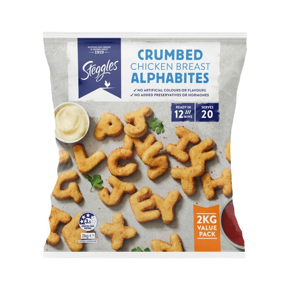 Steggles Crumbed Chicken Alphabet Nugget | 2kg