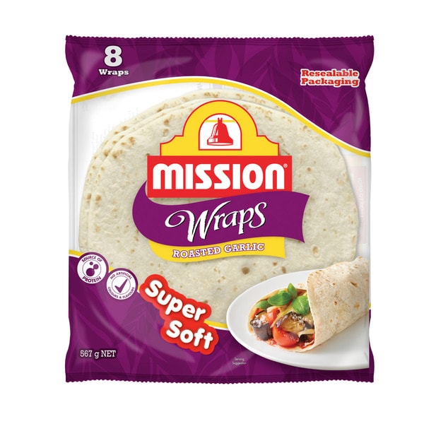 Mission Roasted Garlic Wraps 8 pack | 567g