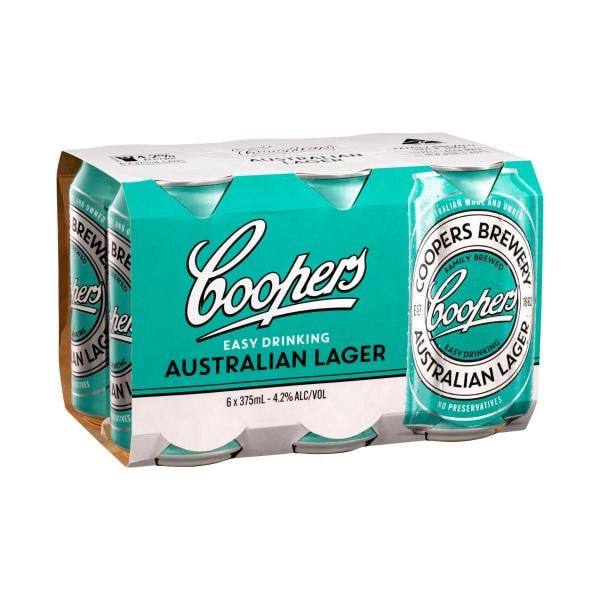 Coopers Australian Lager Can 375mL | 6 Pack
