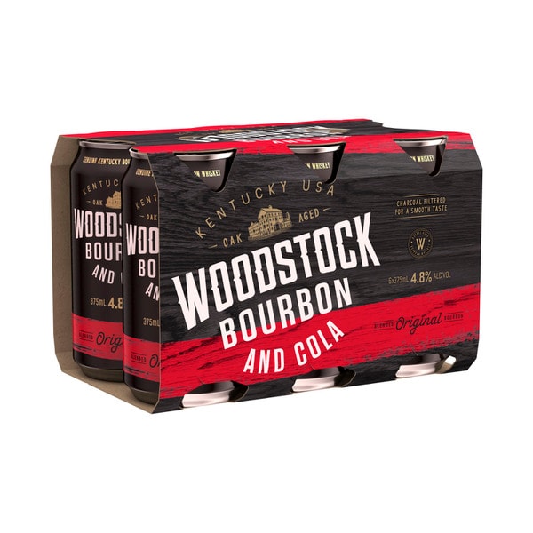 Woodstock 4.8% Bourbon & Cola Can 375mL | 6 Pack