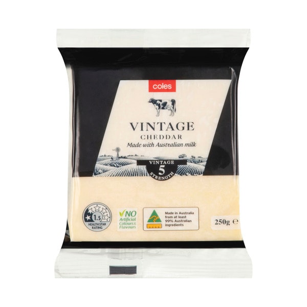 Coles Vintage Cheese Block | 250g