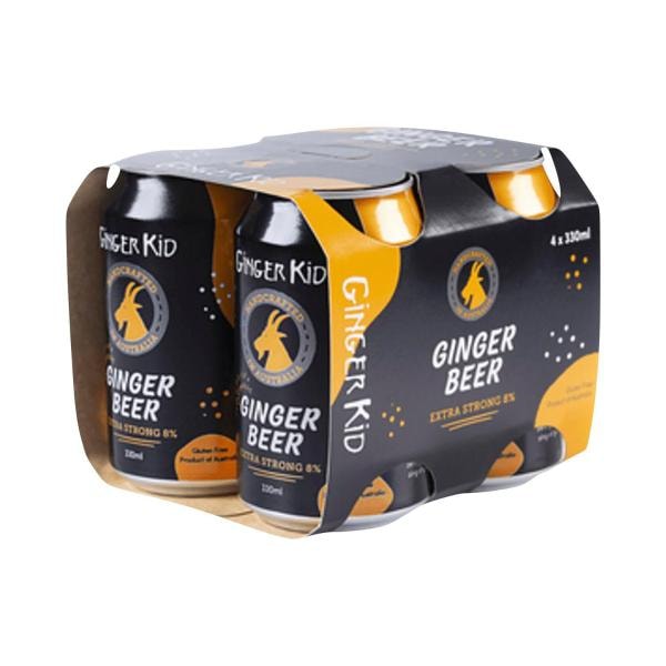 Harcourt Ginger Kid Ginger Beer Can 330mL | 4 Pack