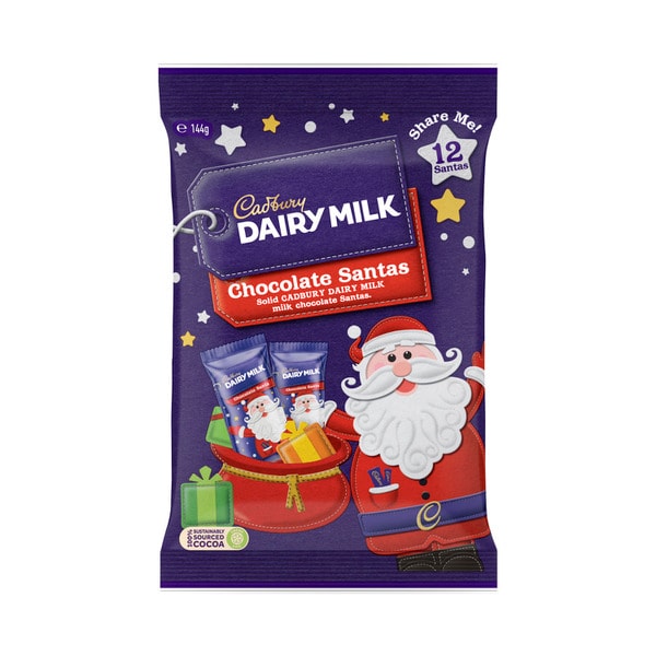 Cadbury Dairy Milk Chocolate Christmas Santa 12 Piece Pack | 144g