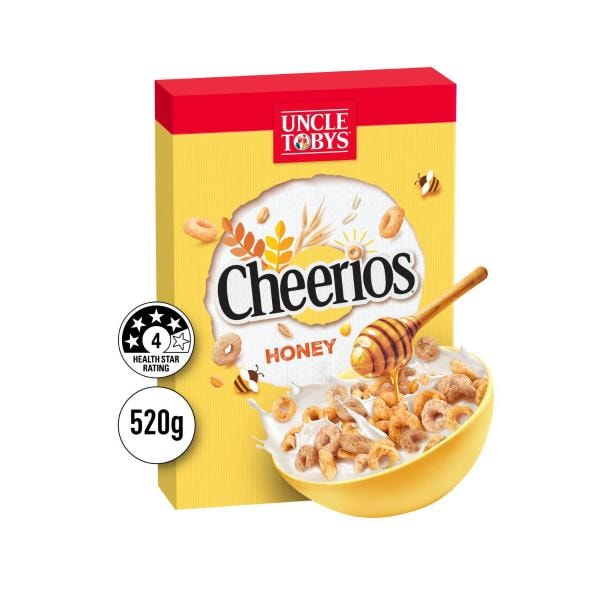 Uncle Tobys Cheerios Honey Breakfast Cereal | 520g