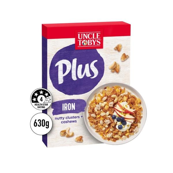 Uncle Tobys Plus Iron Breakfast Cereal | 630g